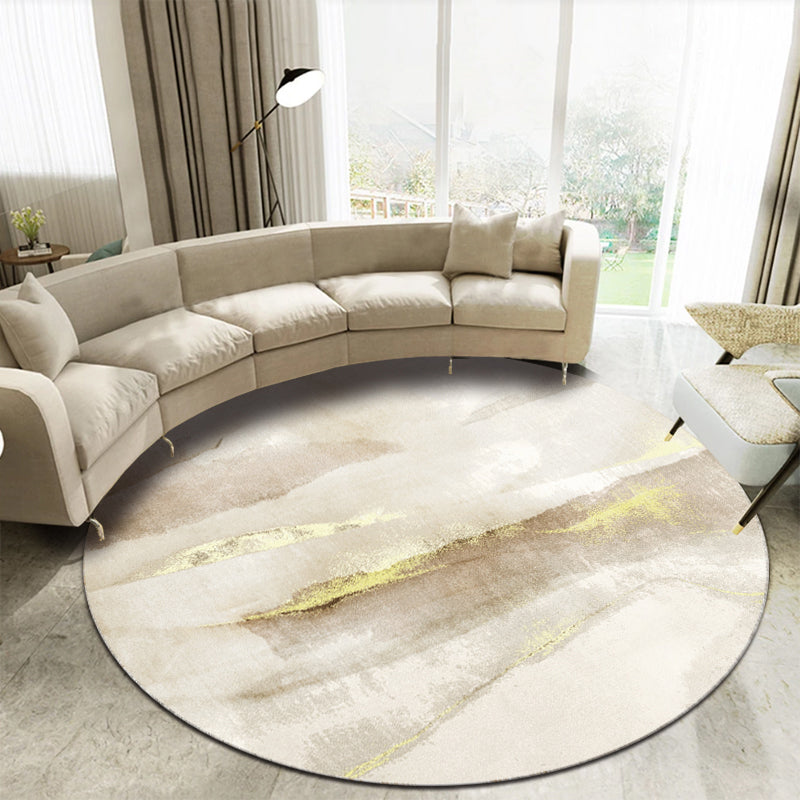 Avtoit | Casual Living Room Rug Multi-Colored Abstract Printed Indoor Rug Polyester Pet-Friendly Stain-Resistant Rug