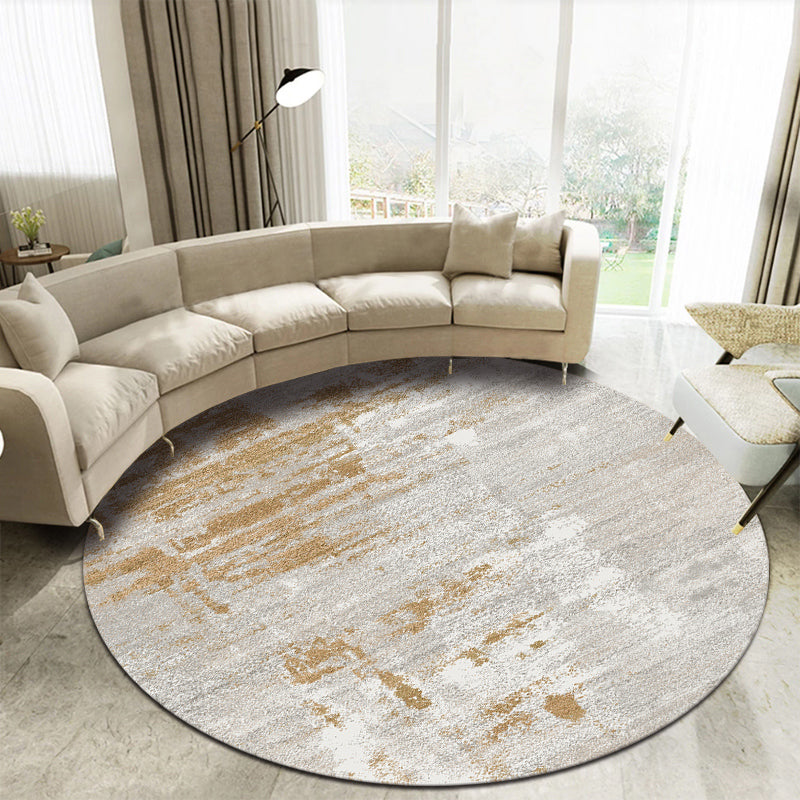 Avtoit | Casual Living Room Rug Multi-Colored Abstract Printed Indoor Rug Polyester Pet-Friendly Stain-Resistant Rug