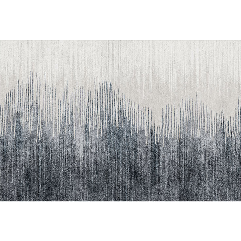 Avtoit | Minimalist bedroom mat dark gray-white abstract printed carpet made of polyester non-slip back maintenance-friendly carpet