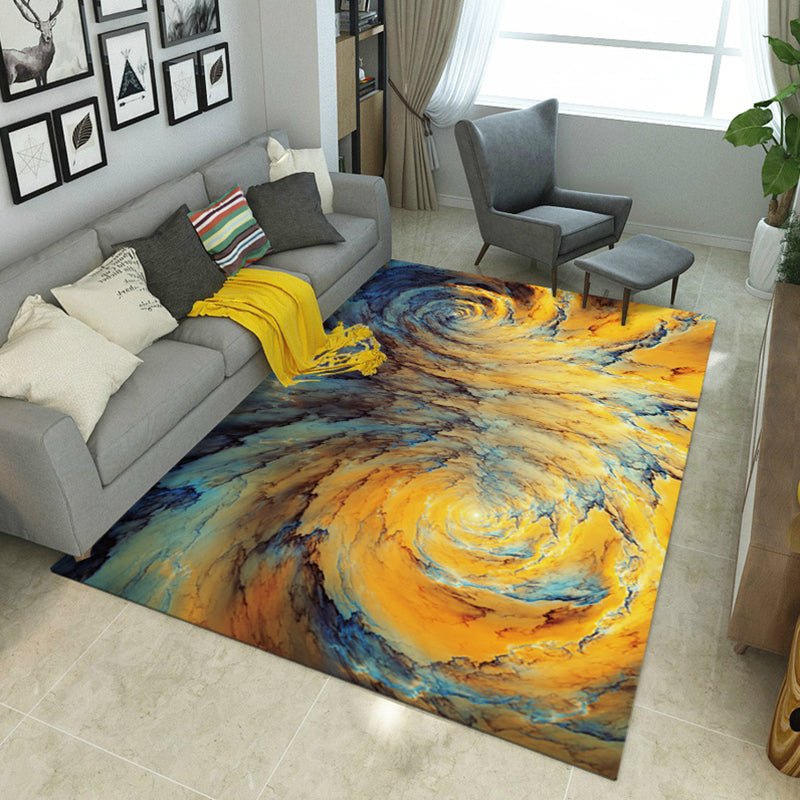 Avtoit | Steampunk Living Room Rug Multicolor Abstract Print Indoor Rug Polyester Non-slip Pet-friendly Rug