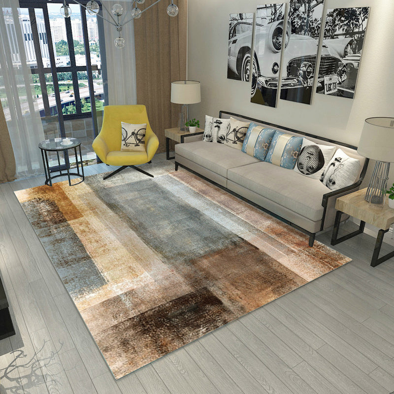 Avtoit | Steampunk Living Room Rug Multicolor Abstract Print Indoor Rug Polyester Non-slip Pet-friendly Rug