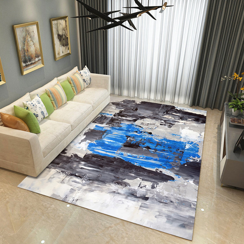 Avtoit | Steampunk Living Room Rug Multicolor Abstract Print Indoor Rug Polyester Non-slip Pet-friendly Rug