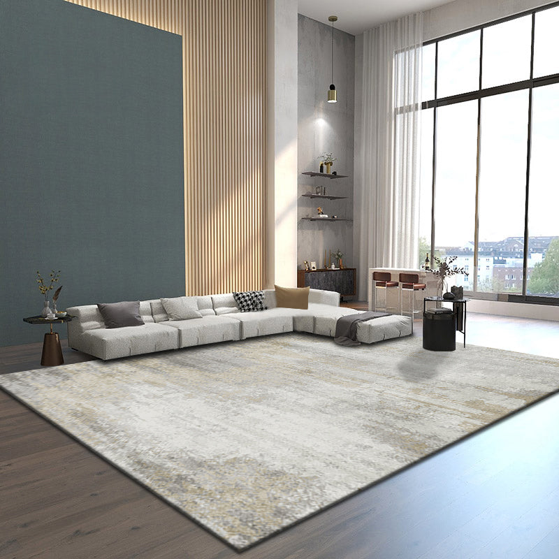 Avtoit | Scandinavian Bedroom Rug Multicolor Abstract Printed Indoor Carpet Polyester Non-Slip Washable Area Rug