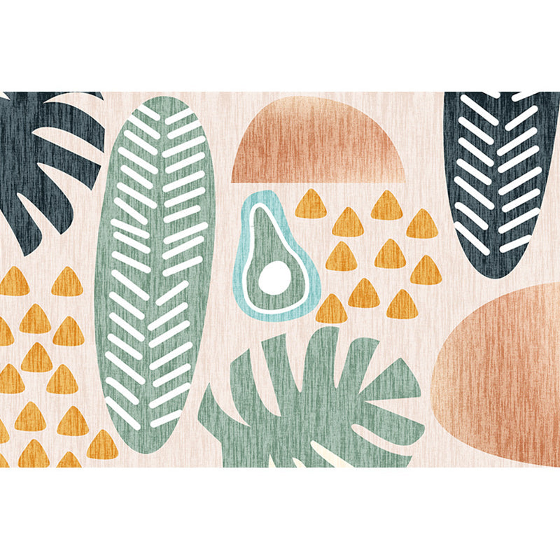 Avtoit | Multicolored Scandinavian rug made of polyester hand-printed indoor rug pet-friendly easy-care area rug for the living room