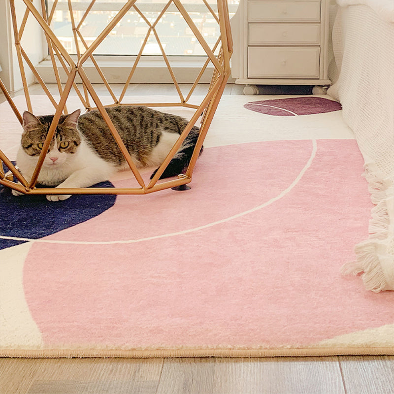 Avtoit | Simple Color Block Carpet Multi-Color Synthetic Rug Non-Slip Backing Easy Care Pet Friendly Indoor Carpet for Home