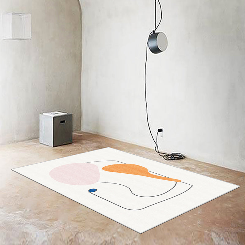 Avtoit | Modern hand-printed rug Multifleur polypropylene indoor rug non-slip carpet side easy care area rug for room