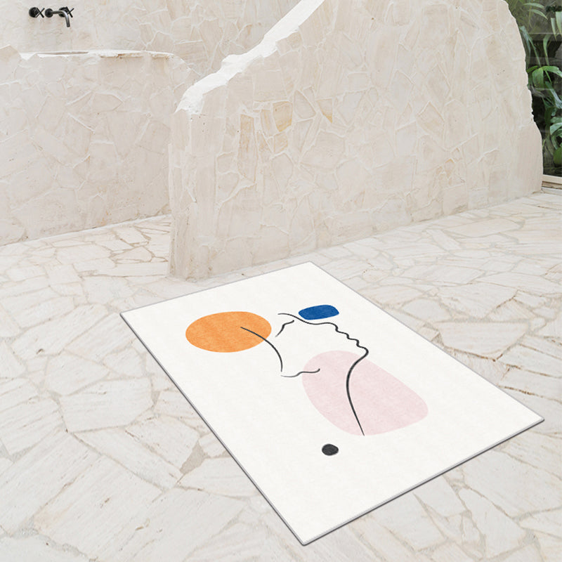 Avtoit | Modern hand-printed rug Multifleur polypropylene indoor rug non-slip carpet side easy care area rug for room