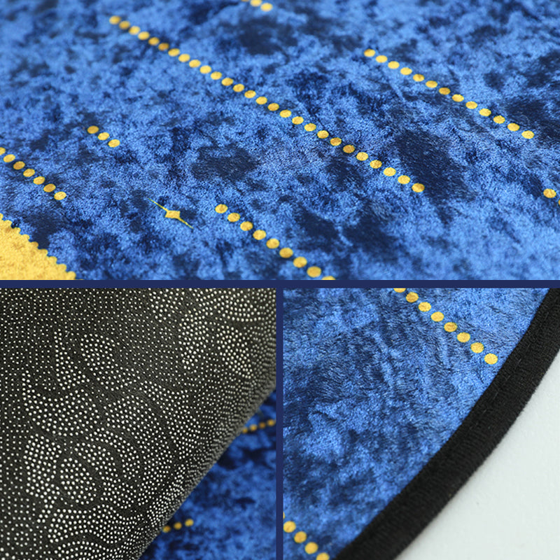 Avtoit | Blue Western Rug Polypropylene Color Block Indoor Carpet Non-Slip Back Stain Resistant Washable Rug for Living Room