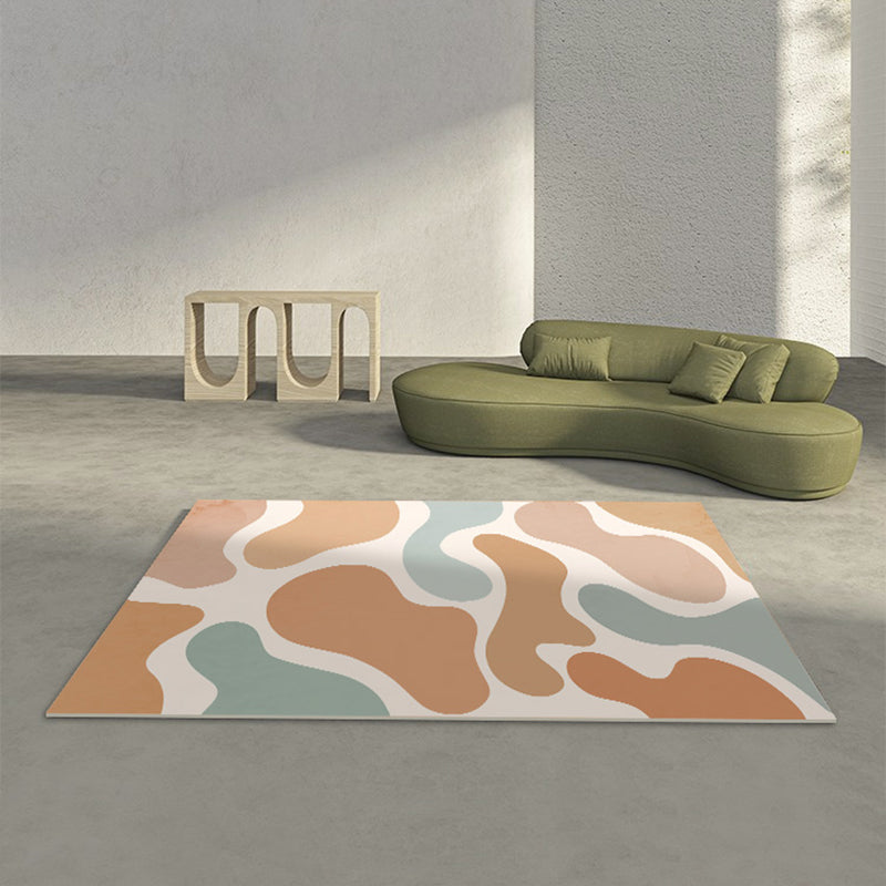 Avtoit | Relaxing Color Block Rug Multicolor PVC Indoor Rug Non-Slip Back Stain-Resistant Area Rug for Room