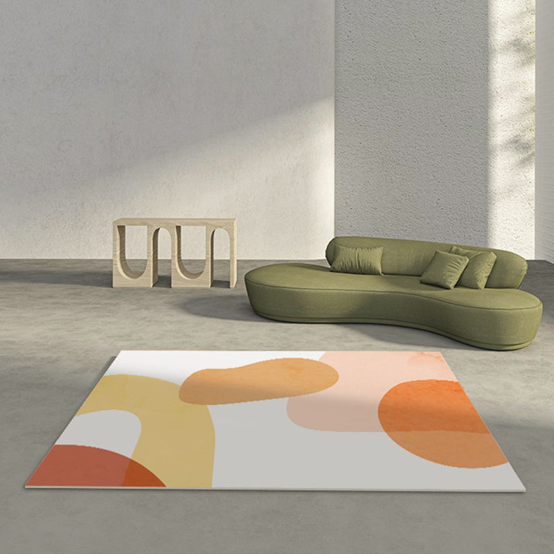 Avtoit | Relaxing Color Block Rug Multicolor PVC Indoor Rug Non-Slip Back Stain-Resistant Area Rug for Room