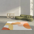 Avtoit | Relaxing Color Block Rug Multicolor PVC Indoor Rug Non-Slip Back Stain-Resistant Area Rug for Room