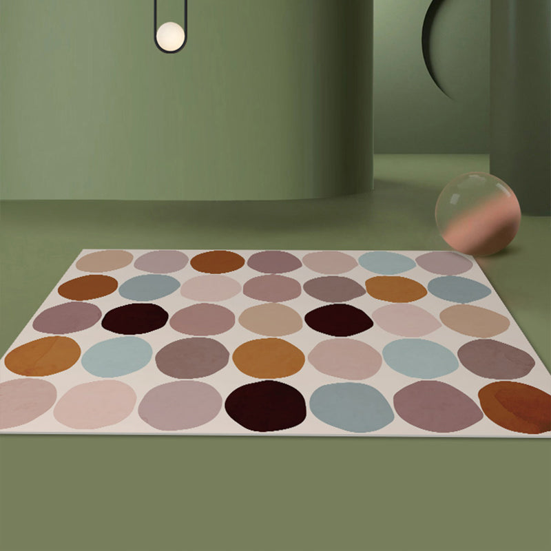 Avtoit | Relaxing Color Block Rug Multicolor PVC Indoor Rug Non-Slip Back Stain-Resistant Area Rug for Room