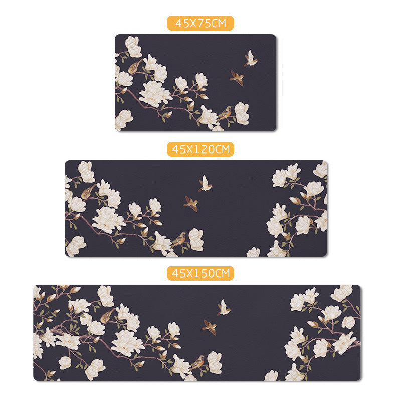 Avtoit | Relaxing floral printed carpet multi-colored PVC indoor rug with non-slip backing pet-friendly rug for home
