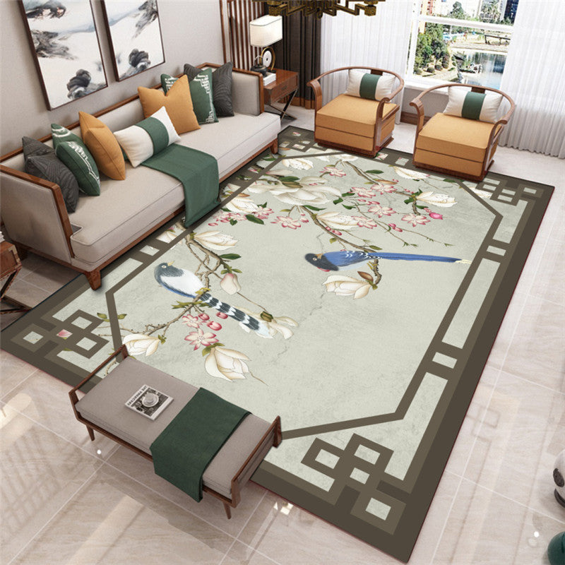 Avtoit | Modern Living Room Carpet Multicolor Flower Print Indoor Rug Polypropylene Pet-Friendly Washable Rug