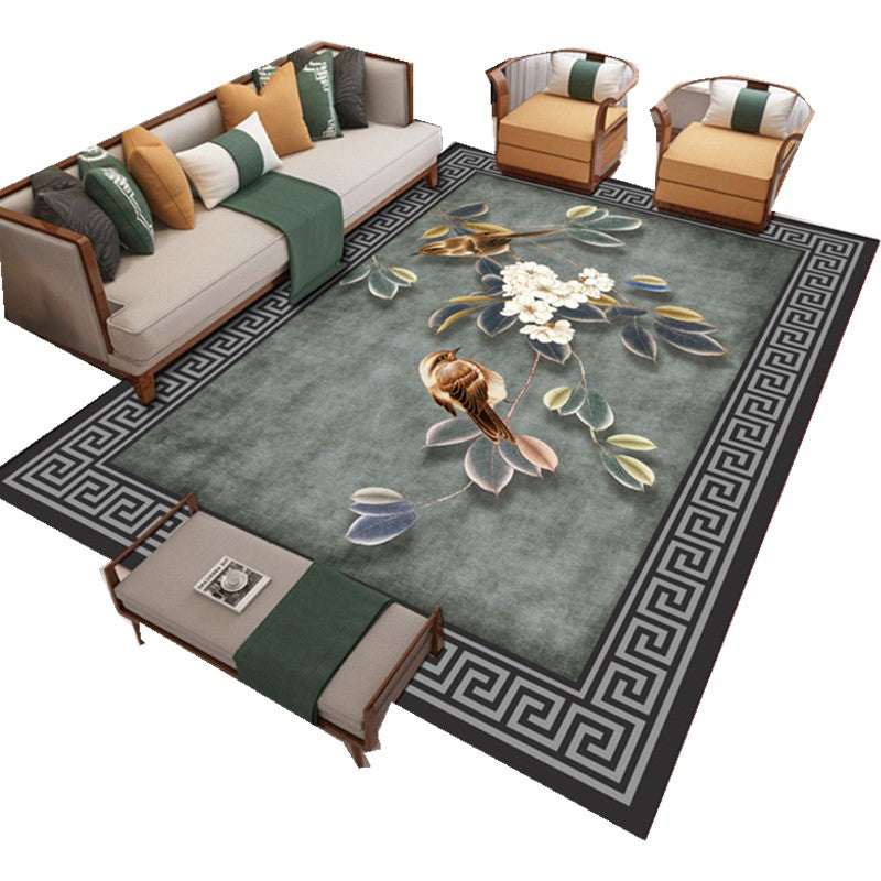 Avtoit | Modern Living Room Carpet Multicolor Flower Print Indoor Rug Polypropylene Pet-Friendly Washable Rug