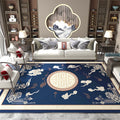 Avtoit | Asian Living Room Carpet Multicolored Chinese Print Carpet Polyester Non-Slip Underlay Pet-Friendly Indoor Carpet