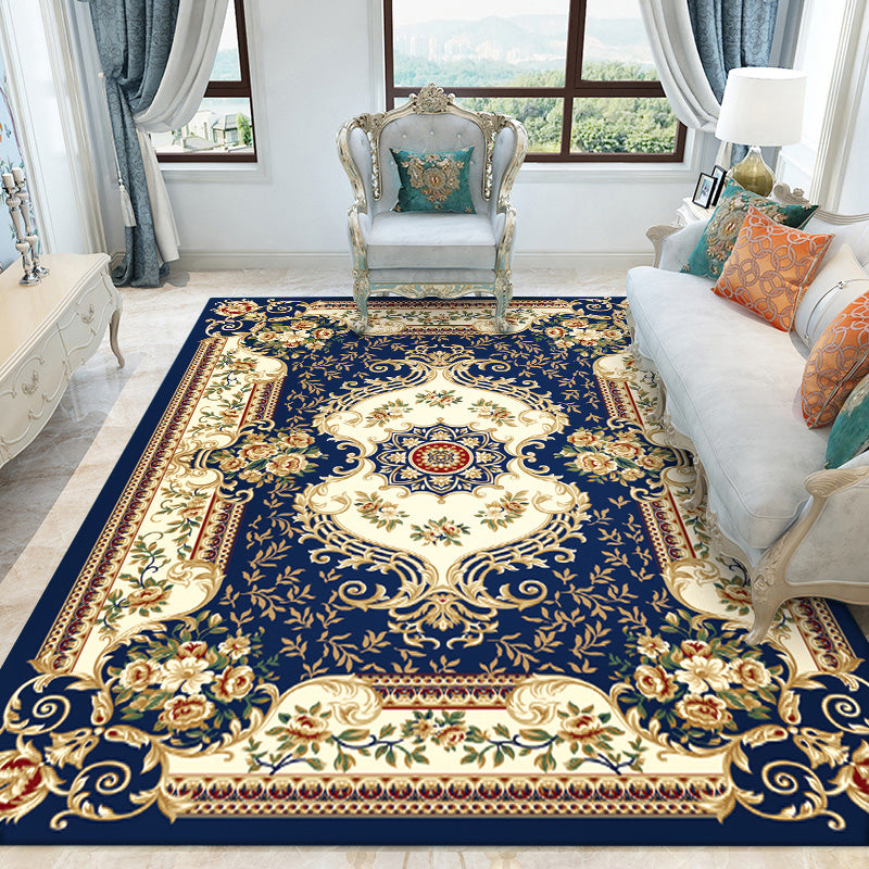 Avtoit | Formal Living Room Rug Versatile Floral Pattern Rug Polyester Non-Slip Back Machine Washable Rug