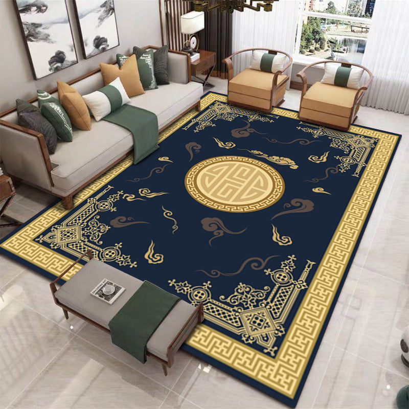 Avtoit | Formal Living Room Rug Multicolored Patterned Indoor Rug Polyester Non-Slip Back Washable Rug