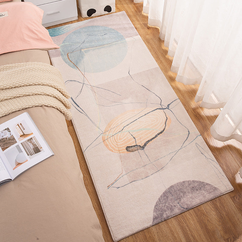 Avtoit | Comfort Hand-printed Carpet Multicolored Lambswool Area Rug Non-slip Back Easy-care Indoor Rug for the Bedroom
