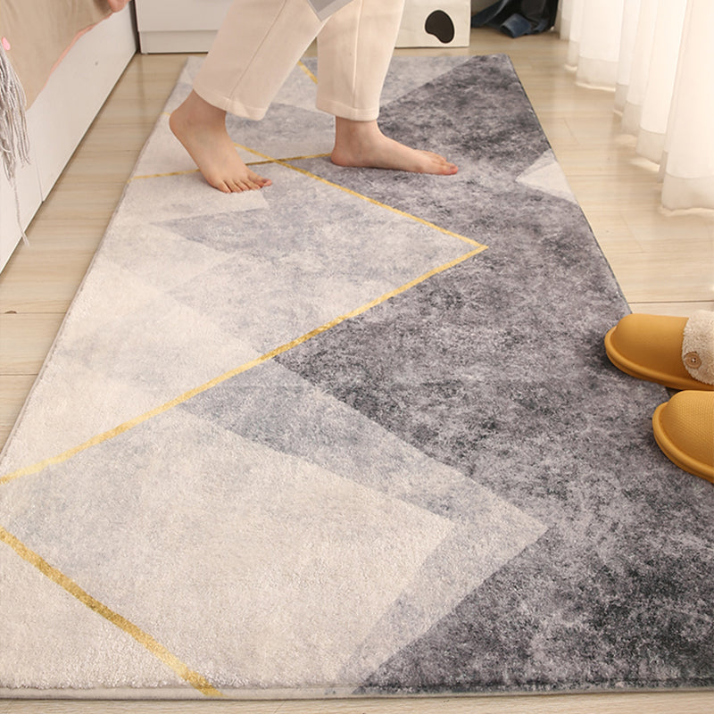 Avtoit | Comfort Hand-printed Carpet Multicolored Lambswool Area Rug Non-slip Back Easy-care Indoor Rug for the Bedroom