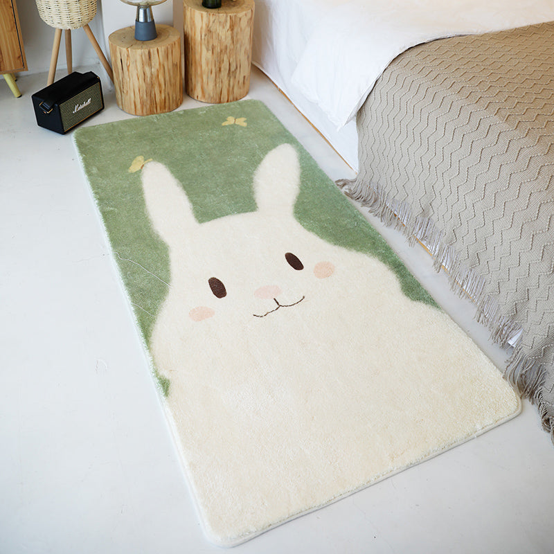 Avtoit | Northern European Cartoon Printed Carpet Multicolor Polyester Area Rug Non-Slip Backing Pet-Friendly Rug for Children