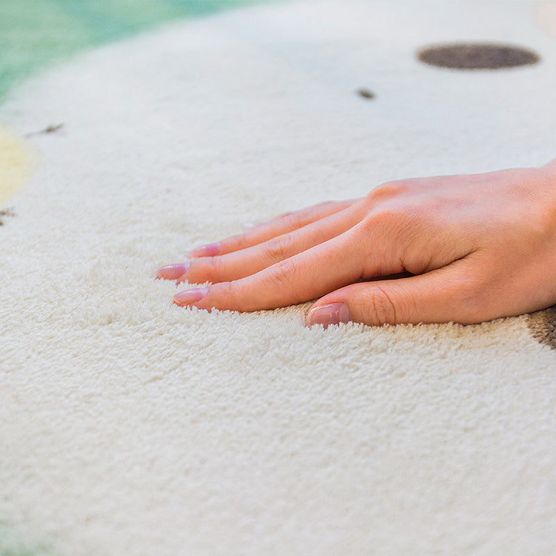 Avtoit | Northern European Cartoon Printed Carpet Multicolor Polyester Area Rug Non-Slip Backing Pet-Friendly Rug for Children