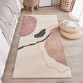 Avtoit | Western Room Rug Multicolored Color Block Indoor Rug Polyester Non-Slip Backing Easy-Care Rug