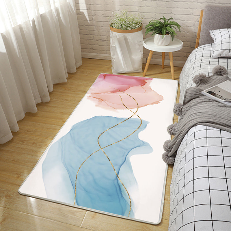 Avtoit | Relaxing Color Block Carpet Multicolored Polypropylene Indoor Carpet Non-Slip Back Easy Care Area Rug for Bedroom