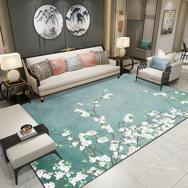 Avtoit | Relaxing Living Room Carpet Multicolored Floral Pattern Carpet Synthetic Non-Slip Pet-Friendly Easy-Care Carpet