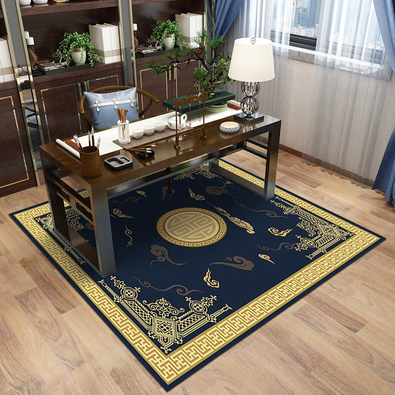Avtoit | Multi-Color Pattern Rug Polypropylene Asia Indoor Rug Non-Slip Back Stain-Resistant Area Rug for Living Room