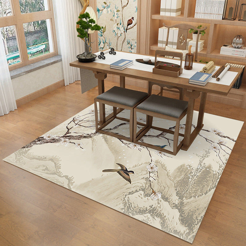 Avtoit | Multi-Color Pattern Rug Polypropylene Asia Indoor Rug Non-Slip Back Stain-Resistant Area Rug for Living Room