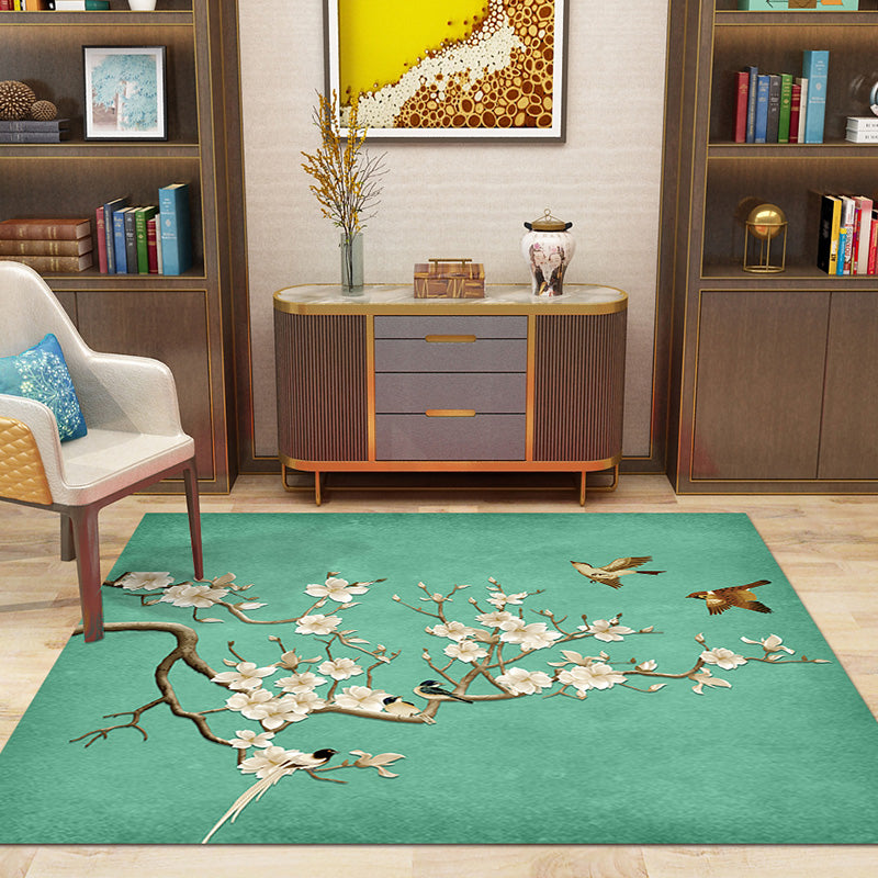 Avtoit | Multi-Color Pattern Rug Polypropylene Asia Indoor Rug Non-Slip Back Stain-Resistant Area Rug for Living Room
