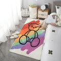 Avtoit | Purple Cartoon Print Rug Polyester Nordic Indoor Rug Non-Slip Back Washable Easy Care Rug for Room