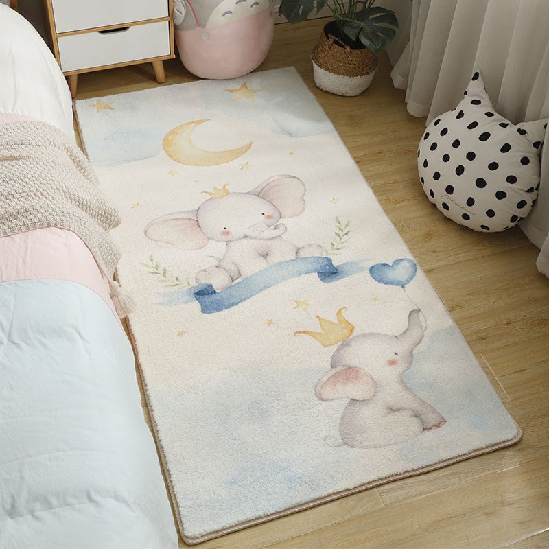 Avtoit | Beautiful Bedroom Rug Multicolor Cartoon Pattern Indoor Rug Synthetic Non-Slip Stain-Resistant Rug