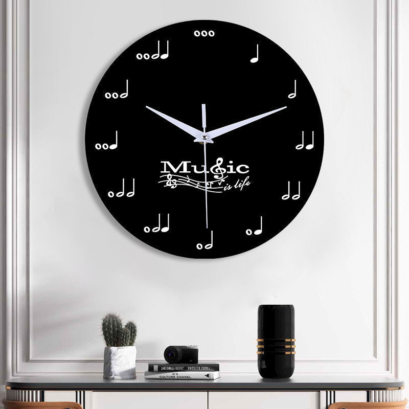 Avtoit | Music notes wall decoration quiet round clock