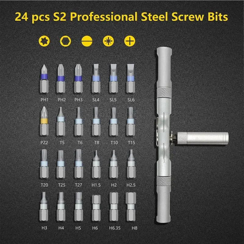 Avtoit | 24-in-1 Ratchet Screwdriver Set for Precise Assembly Work