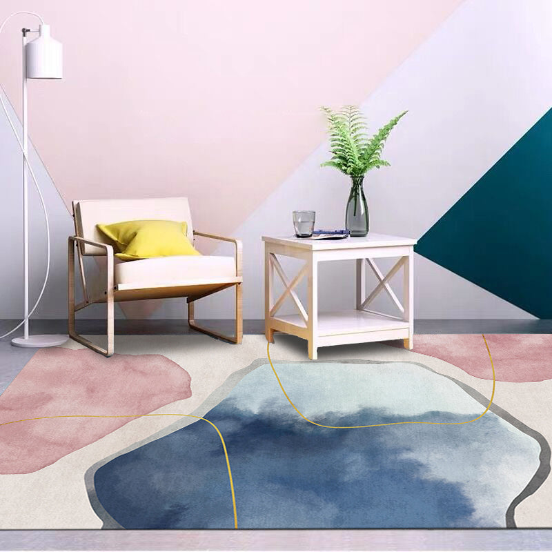 Avtoit | Stylish living room rug colorful color block indoor mat polypropylene non-slip backing pet-friendly rug