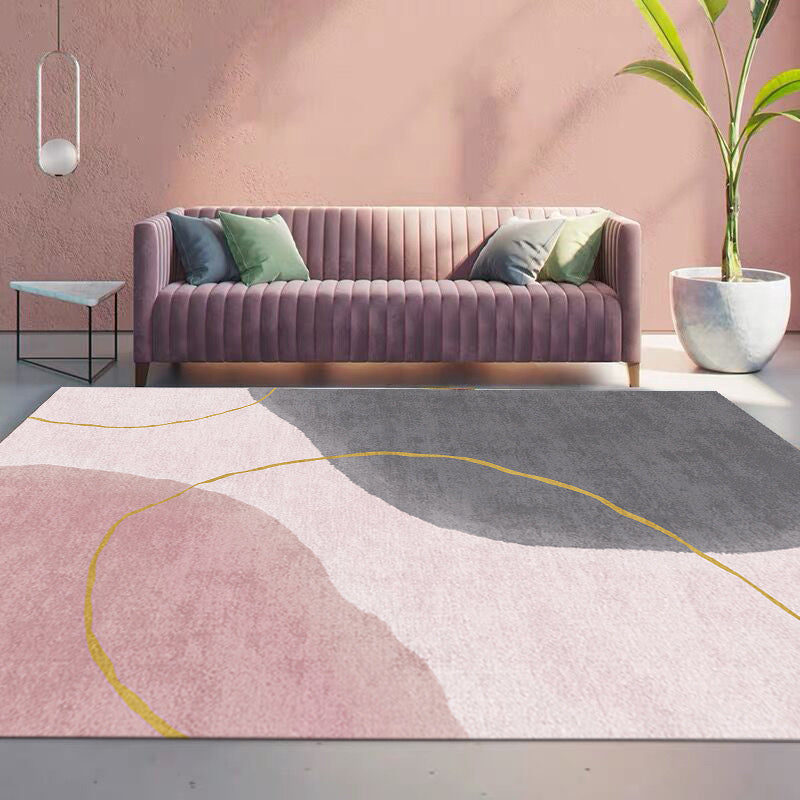 Avtoit | Stylish living room rug colorful color block indoor mat polypropylene non-slip backing pet-friendly rug