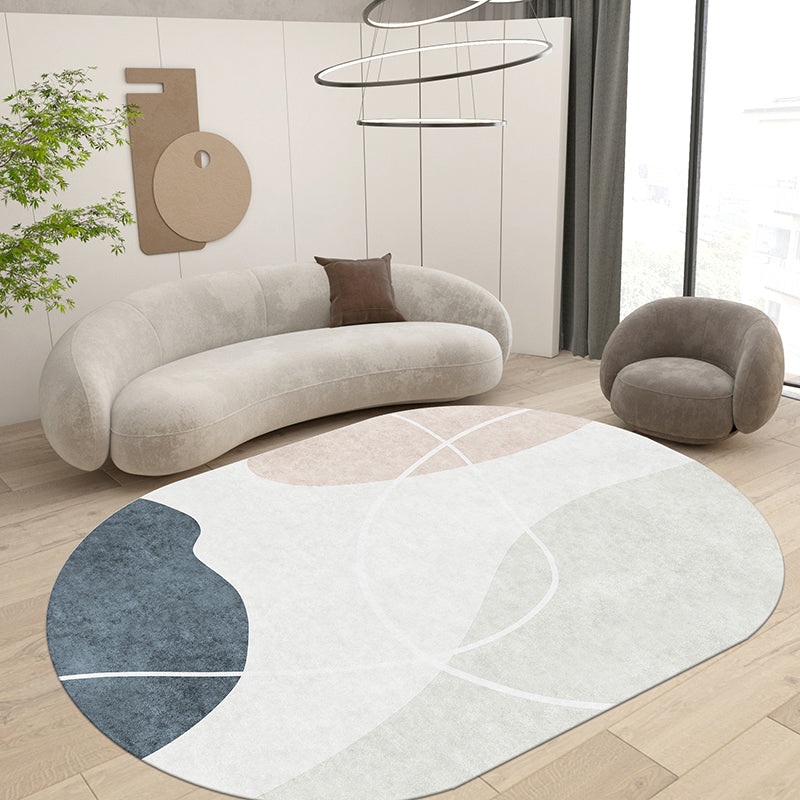Avtoit | Scandinavian Living Room Wallpaper Multicolored Color Block Indoor Carpet Synthetic Non-Slip Back Easy-Care Carpet