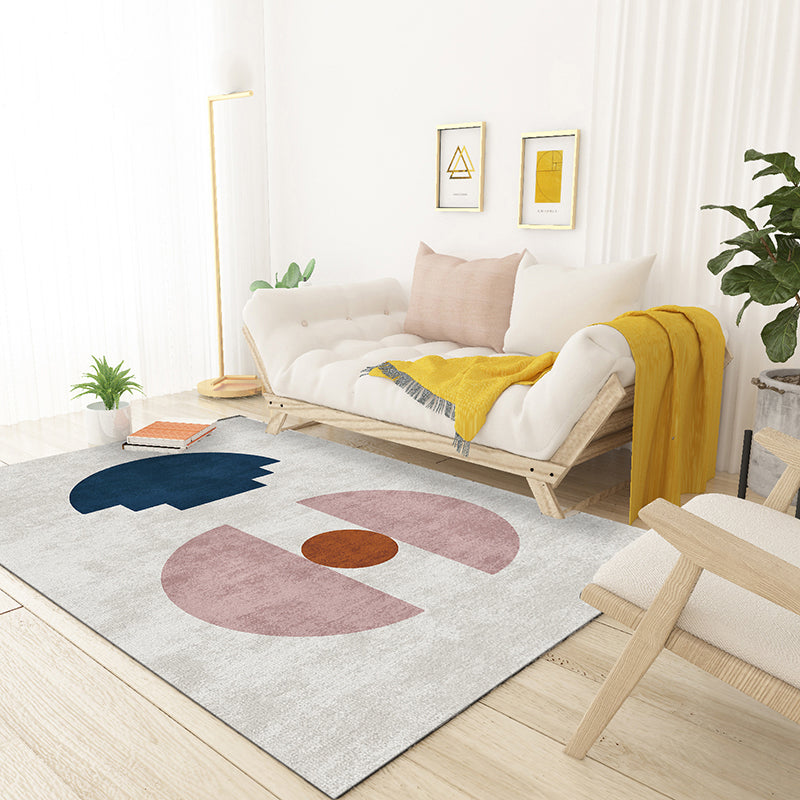 Avtoit | Relaxing Color Box Rug Multicolored Synthetic Indoor Rug Non-Slip Back Pet-Friendly Area Rug for Living Room