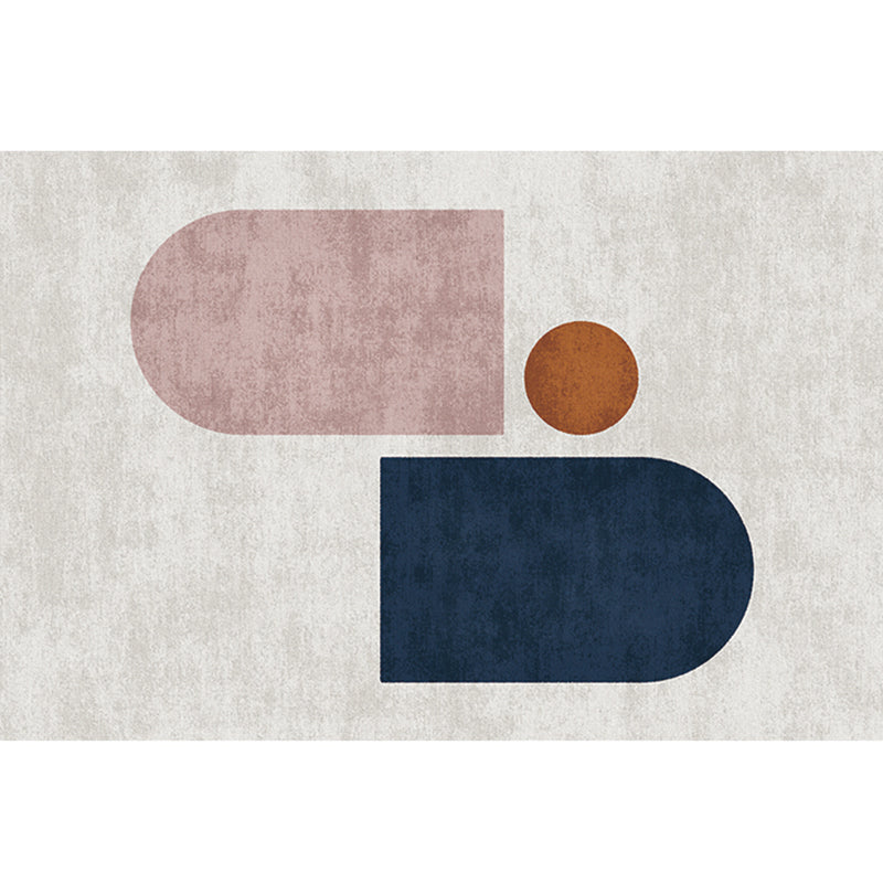 Avtoit | Relaxing Color Box Rug Multicolored Synthetic Indoor Rug Non-Slip Back Pet-Friendly Area Rug for Living Room