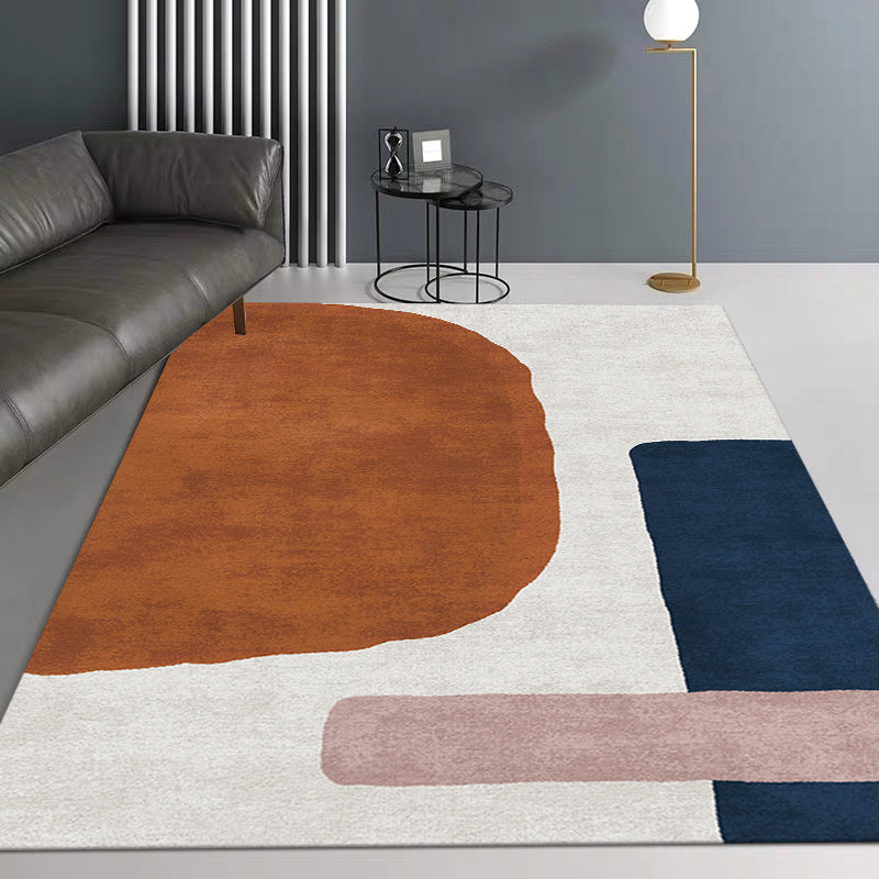 Avtoit | Relaxing Color Box Rug Multicolored Synthetic Indoor Rug Non-Slip Back Pet-Friendly Area Rug for Living Room