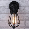 Avtoit | Pear-shaped cage iron wall lamp industrial bedroom adjustable reading wall light in black