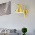 Avtoit | Cone Metal Wall Lighting Contemporary 1 Light Black/White/Gold Wall Lamp Over Table, 8" B