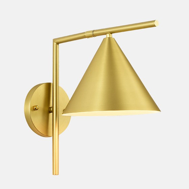 Avtoit | Cone Metal Wall Lighting Contemporary 1 Light Black/White/Gold Wall Lamp Over Table, 8" B