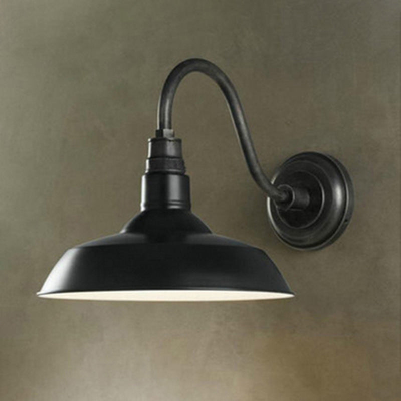 Avtoit | Single bulb wall lighting industrial pot lid-shaped iron wall lights