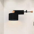 Avtoit | Drum Wall Lamp Sconce Modernism Fabric 1 Light Sconce Light in Black/White for Living Room