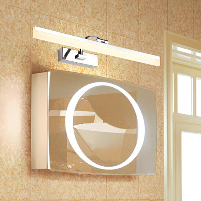Avtoit | Acrylic Slim Vanity Light Contemporary Style LED Chrome Finish Wall Lamp for Bathroom, 16"/19.5" Diameter