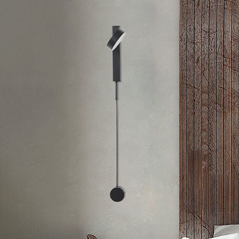 Avtoit | Modern simple drum shade wall light metal LED wall light for the bedroom in white/warm light