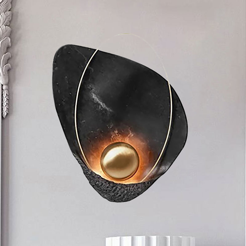 Avtoit | Resin Shell-Shaped Wall Light Single Head Modern Metal LED Wall Light in White/Black Light